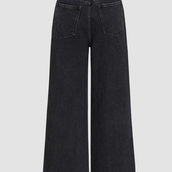 NEW * DOUBLE WAIST SOLID BUTTON WIDE LEG JEANS XL - Picture 6 of 6